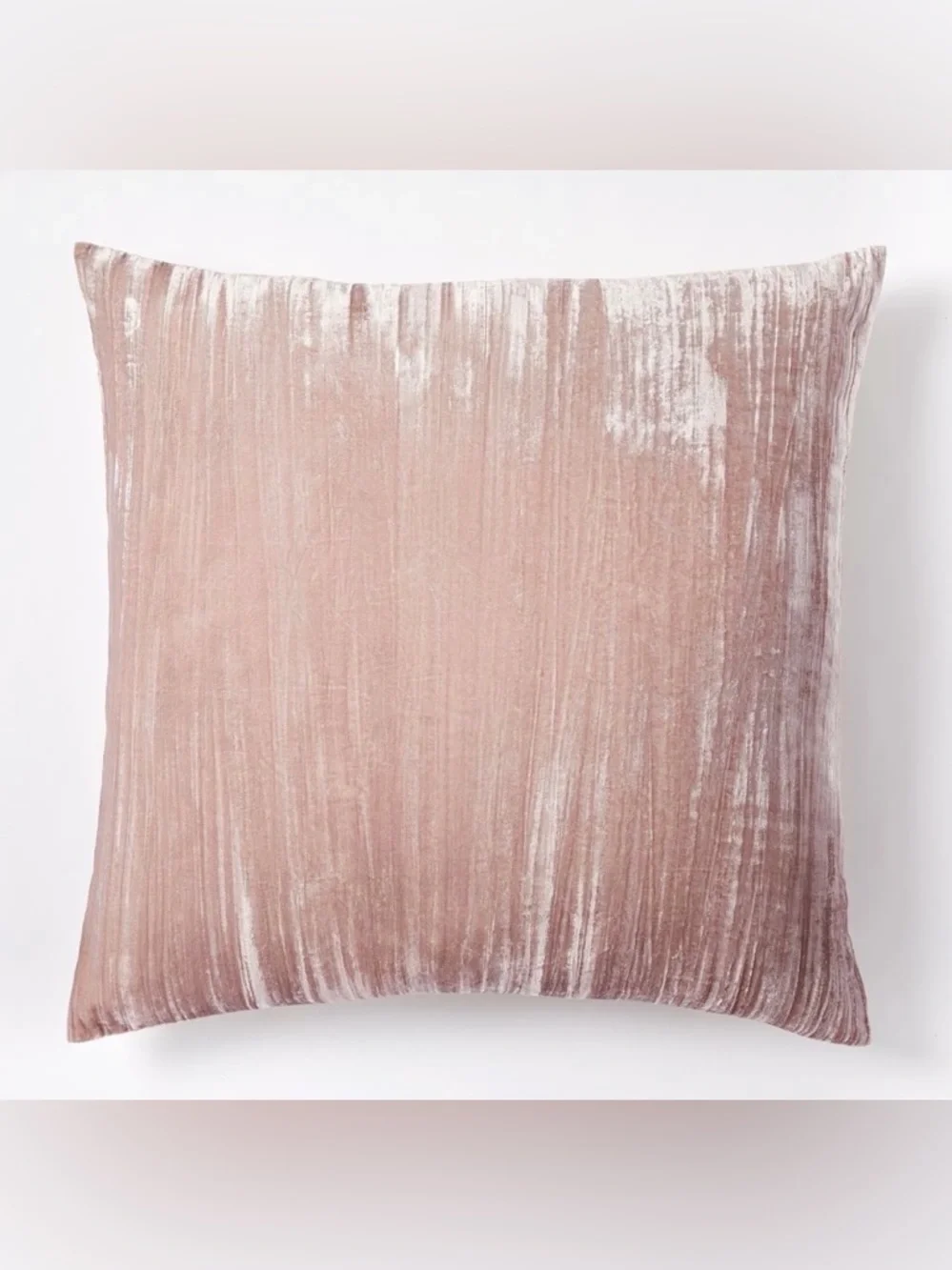 West Elm Euro sham Lush Crinkle Velvet Dusty Blush NEW NWOT linen zip back